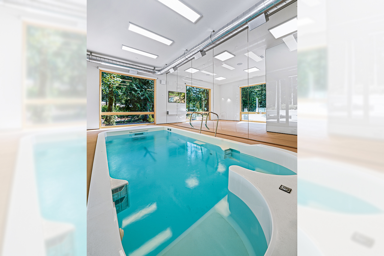 Highland House, interior swimming pool and sunroom, modern residential design, Issaquah Highlands, WA