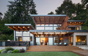 Bainbridge Island Retreat front. Coates Design Architects