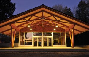 S'Klallam Tribe Youth Center, Front Elevation. Civic architecture designed by commercial architect.