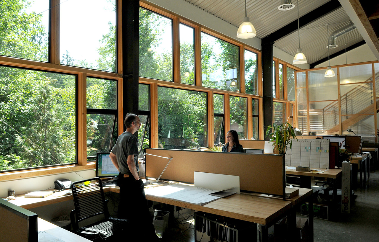Interior view of office space within the Granero Office Building, designed by a commercial architect firm in the Seattle area
