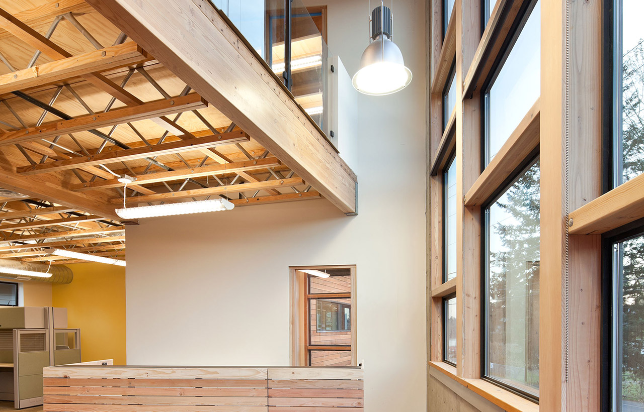Interior view of Tanner Office Building , designed by a sustainable architect firm in the Seattle area
