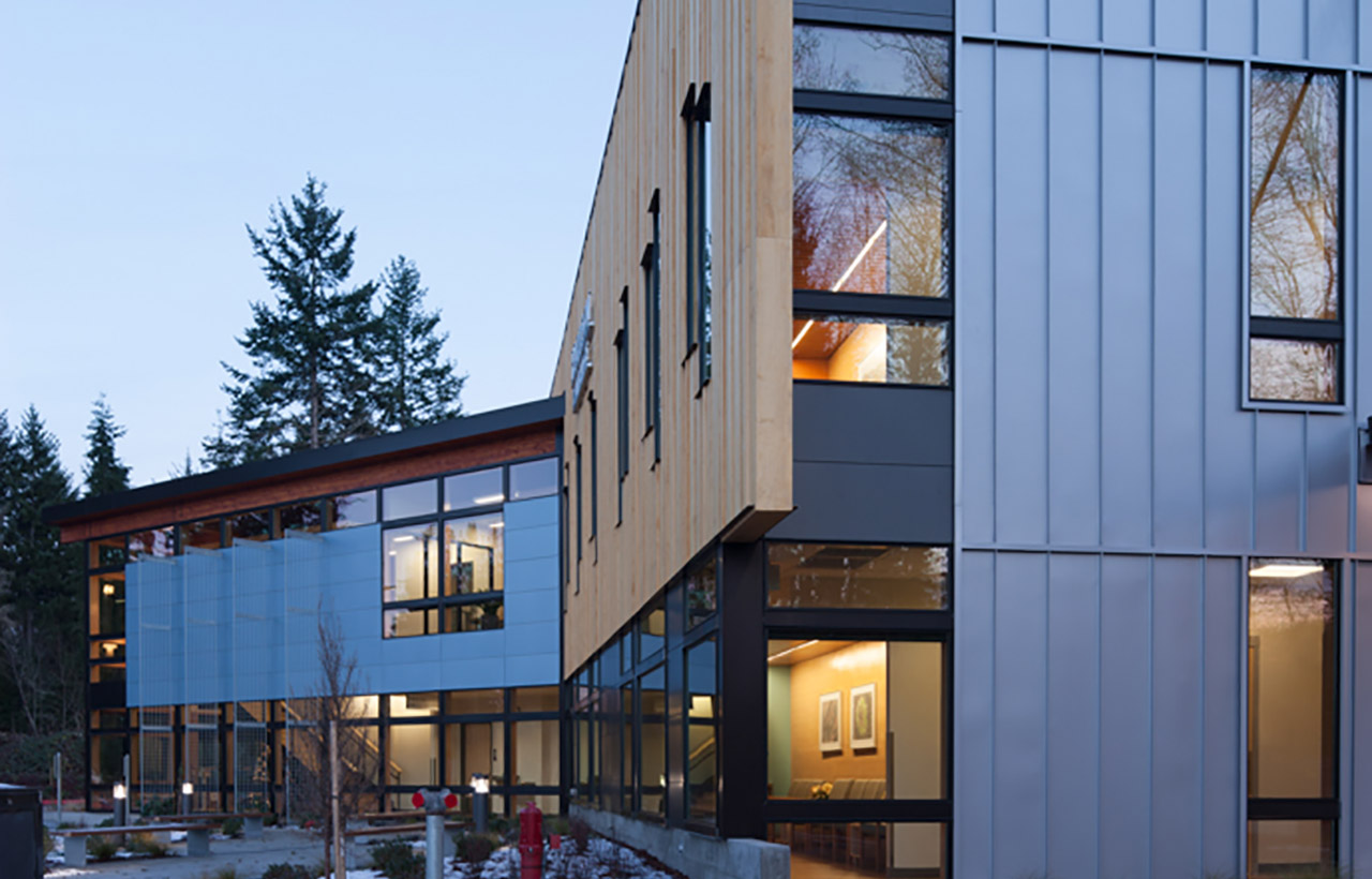 Harrison Urgent Care Facility, Exterior. Civic architecture by sustainable Seattle architecture firm.