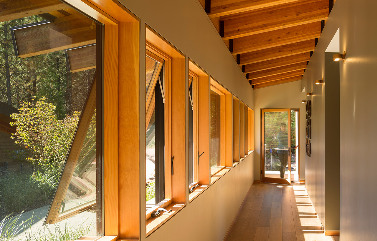 Interior hallway of Suncadia Resort net zero home by Seattle sustainable architecture company