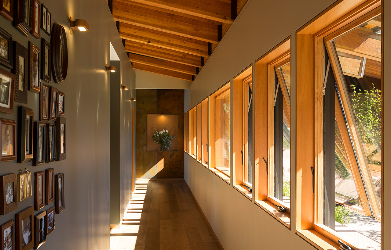 Interior hallway of Suncadia Resort net zero home by Seattle sustainable architecture company
