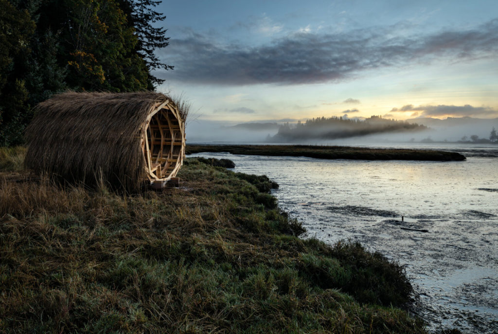 Exterior architecture- pacific pipeline protest sculpture by seattle area architect