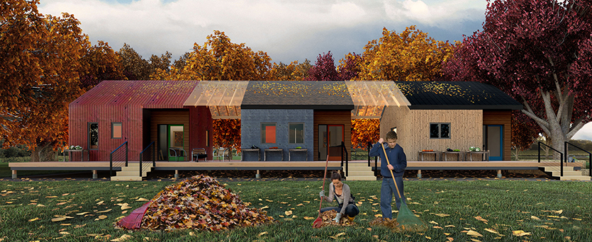 3D rendering of reHOME Morales Farm project